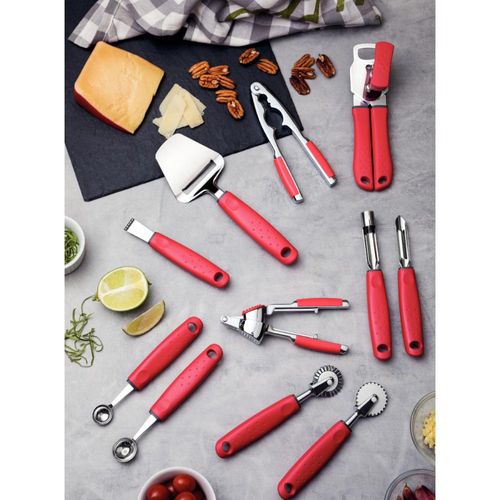 Espremedor de Alho Tramontina Cromado com Cabo Vermelho