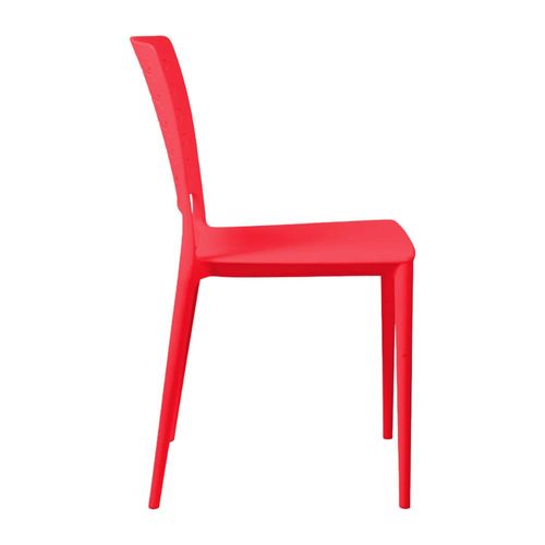 Cadeira Empilhável Saturno Vermelho Pastel em Polipropileno Acrilys