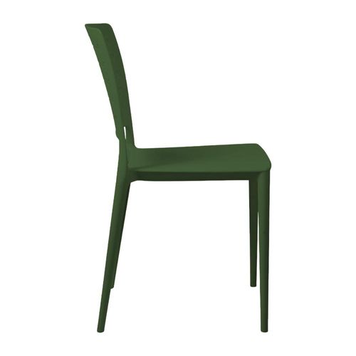 Cadeira Empilhável Saturno Verde Musgo em Polipropileno Acrilys
