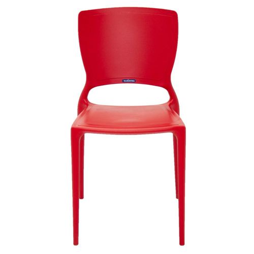 Cadeira Tramontina Sofia Vermelha com Encosto Fechado em Polipropileno e Fibra de Vidro
