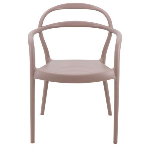 Cadeira Tramontina Sissi em Polipropileno e Fibra de Vidro com Encosto Vazado e Braços Camurça