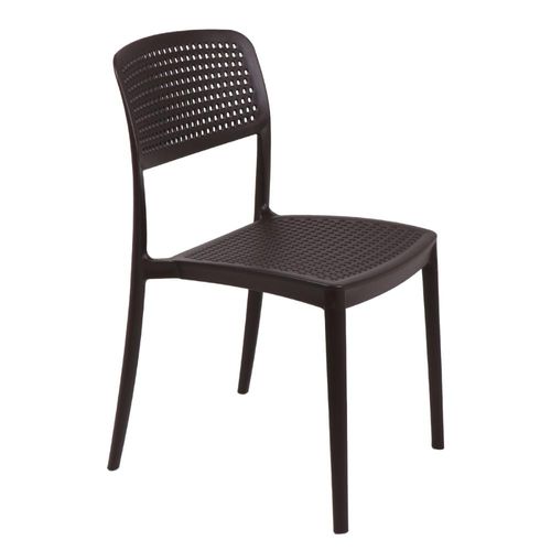 Cadeira Tramontina Serena Marrom Empilhável em Polipropileno com Proteção Antimicrobiana