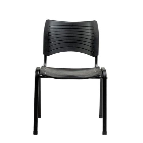 Cadeira Fit com Assento e Encosto em Polipropileno Preto Roal