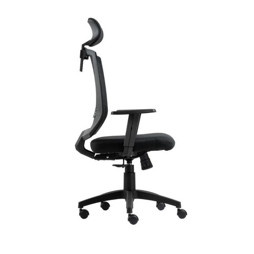 Cadeira para Escritório Presidente Giratória Ergonômica New Opus Roal Preto Encosto em Tela