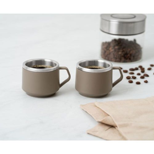 Kit 2 Xícaras para Café Tramontina em Aço Inox Cinza 80 ml