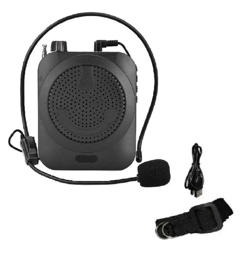 Amplificador de Voz Megafone com Microfone e Rádio FM para Professores