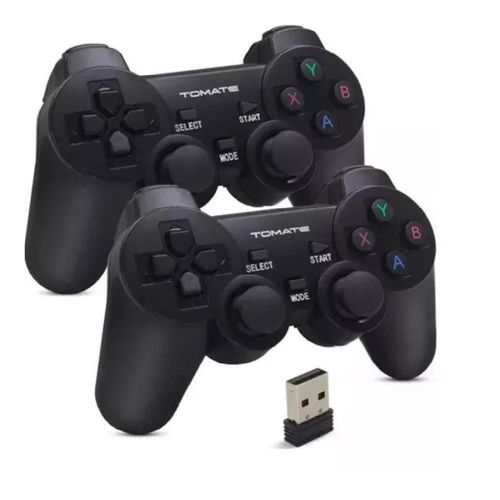 Kit 2 Controles Sem Fio Tomate 2.4ghz Game Pad Joystick Usb