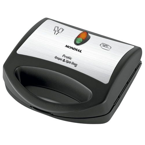 Crepeira pratic crepe & hot dog mondial cp-01 prepara 6 crepes com 850w de potência - preta