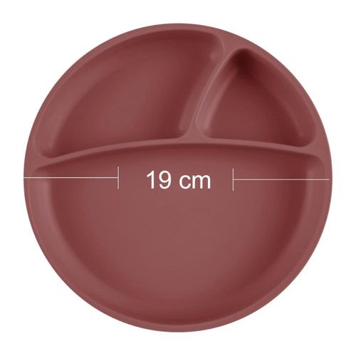 Prato infantil de silicone com divisórias e sucção portions velvet rose - minikoioi