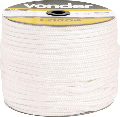 Corda multifilamento trançada 8,0mm 8,0kg 258m branca vonder
