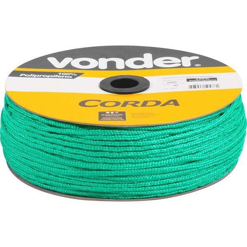 Corda multifilamentada trançada 6mmx165m 2,55kg verde polipr