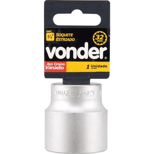 Soquete estriado enc 3/4" 32mm curto vanád. vonder